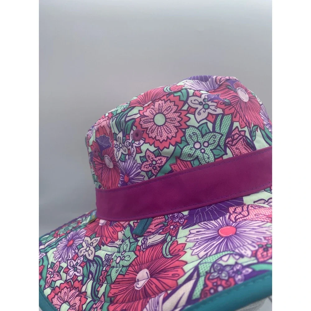 Sunday Afternoons Kids Play Hat Floral Pink Purple Sun Hat Size‎ M 12-15 Years